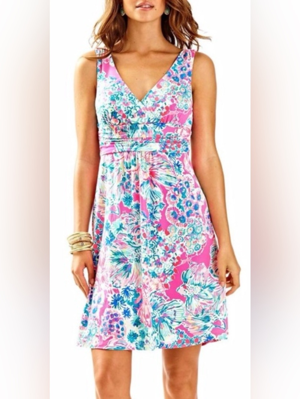 Lilly Pulitzer Short Sloane Dress Tiki Gypsy Pink XSmall Floral Soft Knit NWOT